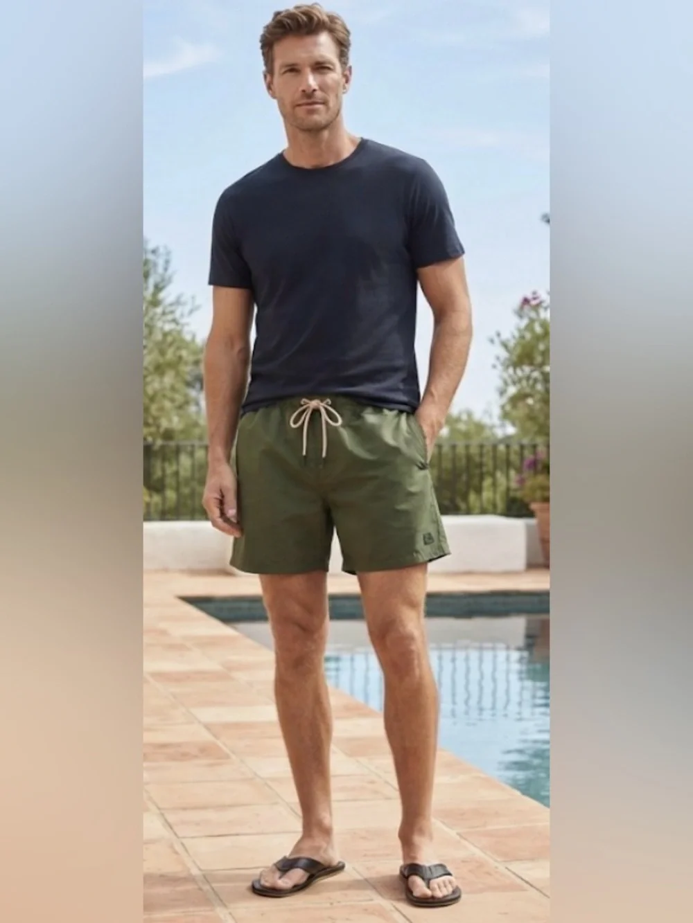 Tilley Men's Classic Swim Shorts - Olive Dark Green Size L